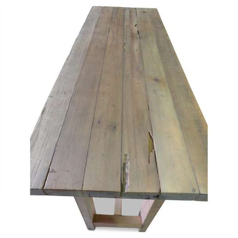 "Once Upon A Queenslander" Eco Recycled High Bench Table in Natural with Wheels (SUPERSIZED)