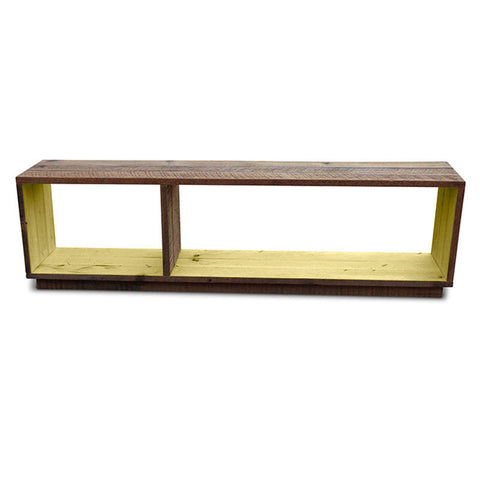 "Once Upon A Queenslander" Eco Recycled Modular Bookcase / Bench / TV Stand in Yellow