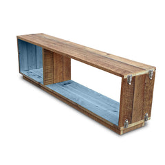 "Once Upon A Queenslander" Eco Recycled Modular Bookcase / Bench / TV Stand in Powder Blue