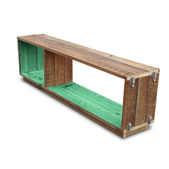 "Once Upon A Queenslander" Eco Recycled Modular Bookcase / Bench / TV Stand in Teal Green