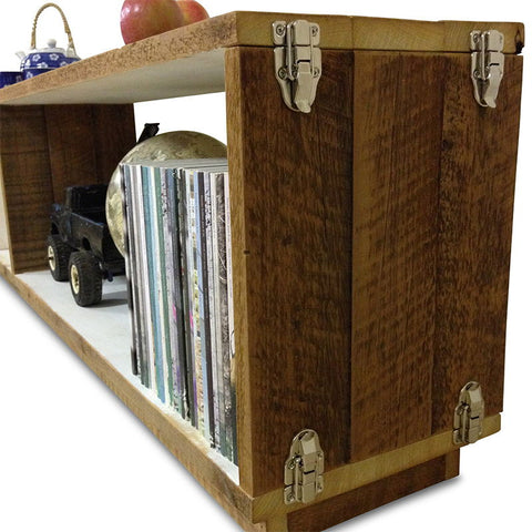 "Once Upon A Queenslander" Eco Recycled Modular Bookcase / Bench / TV Stand in White