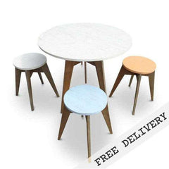 Outdoor Designer Furniture Eco Recycled Cafe Style Round Dining Table