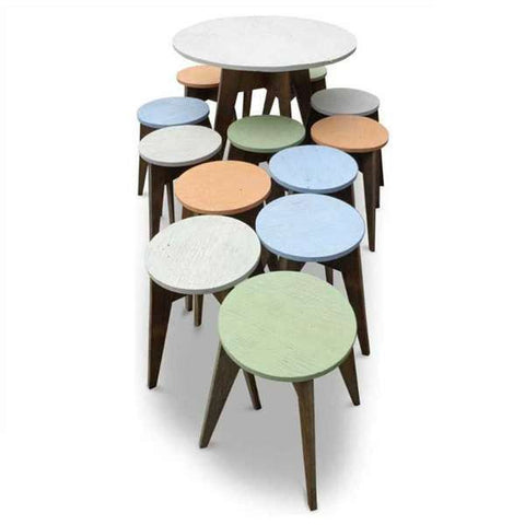"Once Upon A Queenslander" Eco Recycled Cafe Style Round Dining Table