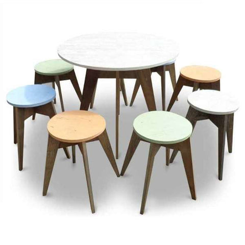 "Once Upon A Queenslander" Eco Recycled Cafe Style Round Dining Table