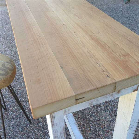 "Once Upon A Queenslander" Eco Recycled High Bench Table in White & Natural (SUPERSIZED)