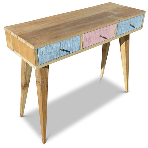 "Once Upon A Queenslander" Eco Recycled Retro Hall Table / Console / Dressing Table / Desk in Powder Blue & Blush Pink