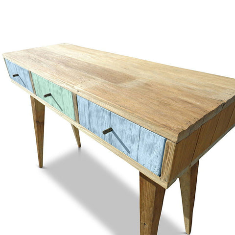 "Once Upon A Queenslander" Eco Recycled Retro Hall Table / Console / Dressing Table / Desk in Powder Blue & Teal Green
