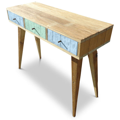 "Once Upon A Queenslander" Eco Recycled Retro Hall Table / Console / Dressing Table / Desk in Powder Blue & Teal Green