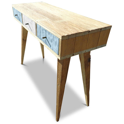"Once Upon A Queenslander" Eco Recycled Retro Hall Table / Console / Dressing Table / Desk in Powder Blue & White