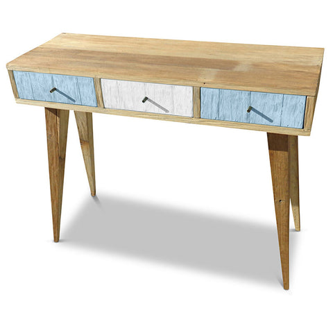 "Once Upon A Queenslander" Eco Recycled Retro Hall Table / Console / Dressing Table / Desk in Blue & White