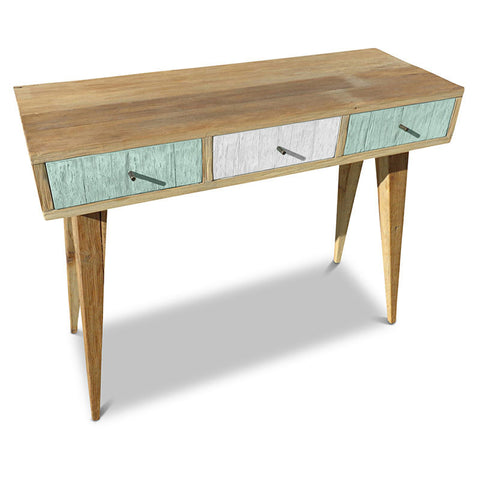 "Once Upon A Queenslander" Eco Recycled Retro Hall Table / Console / Dressing Table / Desk in Mint & White