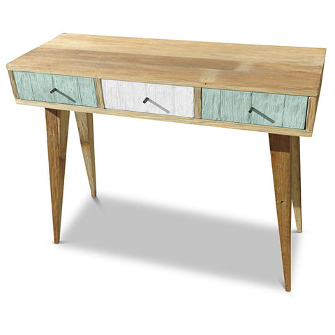"Once Upon A Queenslander" Eco Recycled Retro Hall Table / Console / Dressing Table / Desk in Teal Green & White