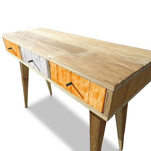 "Once Upon A Queenslander" Eco Recycled Retro Hall Table / Console / Dressing Table / Desk in Orange & White