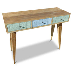 "Once Upon A Queenslander" Eco Recycled Retro Hall Table / Console / Dressing Table / Desk in Teal Green & Powder Blue